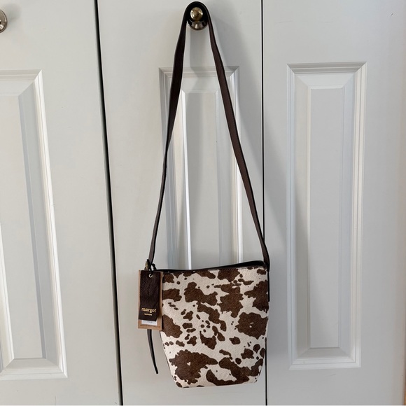 Margot New York Kaye Mini Bucket Crossbody Cowhide Shoulder Bag - Picture 8 of 13